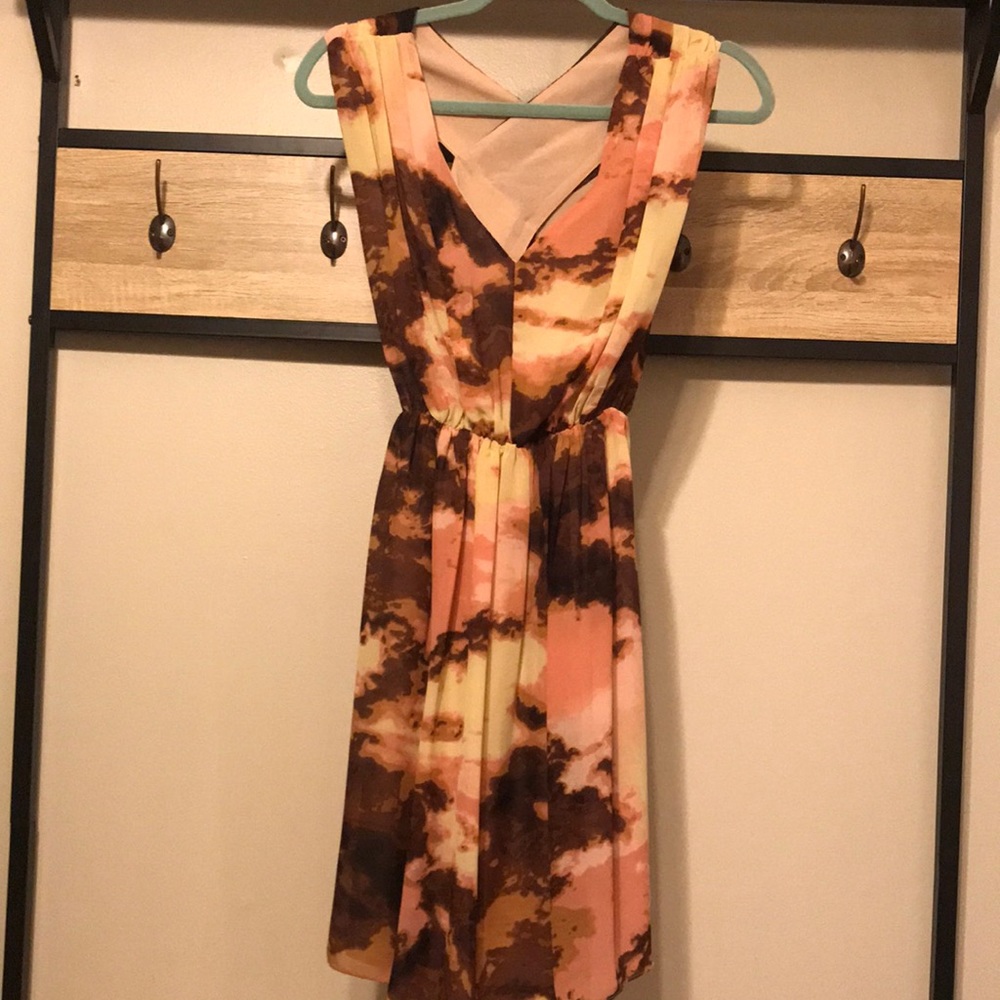 M M Couture Salmon Cross Backed Dress